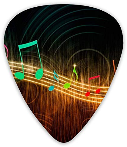 Guitar Picks Notes Music Premium Bass Picks für E-Gitarre und Bassgitarren mit drei Größen (12er Pack)