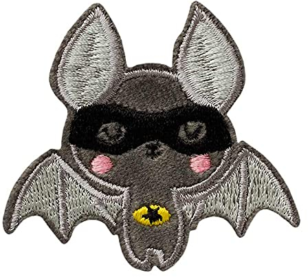 Superheld Fledermaus Tier - Aufnäher, Bügelbild, Aufbügler, Applikationen, Patches, Flicken, zum aufbügeln, Größe: 6,0 x 5,5 cm