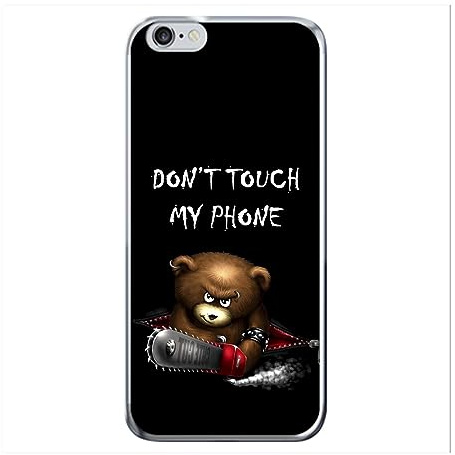 König Design Handyhülle Kompatibel mit Apple iPhone 6 / iPhone 6s Hülle TPU Eckenschutz Stoßfest Dünn Kratzfest Schutzhülle - Dont Touch My Phone Bär Schwarz