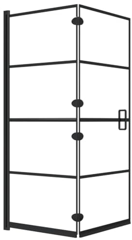 vidaXL Cabine de Douche Pliable Paroi de Baignoire Paroi de Douche Cabine de Baignoire Salle de Bain Maison Intérieur ESG 120x140 cm Noir