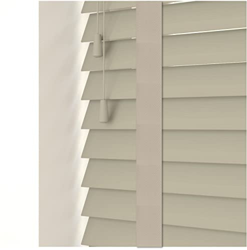 Custom Made To Measure Faux Wood Fine Grain Venetian Blinds With Tapes (50mm Slats) (UpTo 60cm (Width) x 130cm (Length), Taupe)