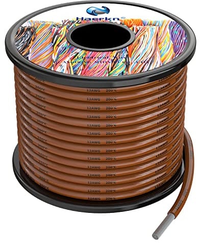 3.3mm² 12awg Silicone Electrical Wire Cable Brown 10Meters 12 Gauge Hookup Wires kit Stranded Tinned Copper Wire Flexible and Soft High Temperature Resistance