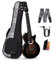 Enya Ukulele Elektrisch Tenor Set - 26 Zoll Taimane Moon Schwarze All Solid Mahagoni 5-Saiten Ukulele Bausatz Eingebauten AcousticPlus Tonabnehmer für Kinder Erwachsen Anfänger Reise Campen Geschenk