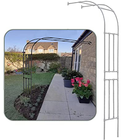 Halbbogen Wand Rosenbogen Garten Rankhilfe Kletterpflanzen, Torbogen Metall Breite 60/90/120/150/180/220/240cm Für Wände, Fenster, Eingänge, Gänge, Balkone ( Color : Weiß , Size : W180XH240cm(5.9x7.9f