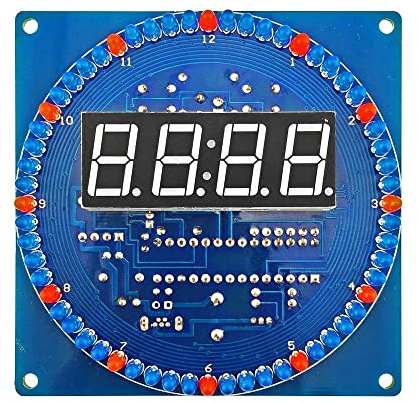 Drehbares digitales LED-Display-Modul, DS1302 DIY Uhr Temperaturregler Kit DIY Elektronische Wissenschaft Montage Kit für Studenten Amateure