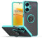 SEAHAI Funda para Realme C33 / Realme C30 Estuche, Translúcida Escarchado Duro PC Carcasa Antigolpes TPU Bumper Silicona Cubierta con 360° Anillo Soporte de Metal, Cielo Azul