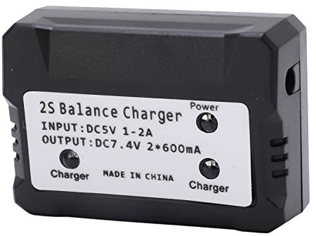 KENANLAN 2S Balance Charger 7.4V LiPo Caricabatterie per Wltoys RC Car Boat Plane Toy Nero