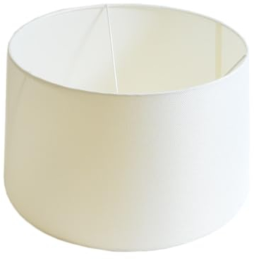 Lampenschirm Stoff rund Ø 40 x H 23 cm (weiß)
