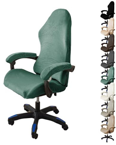 KCCRHIN Housse De Chaise De Gaming en Velours Housse De Chaise D'ordinateur De Bureau Extensible Universel Housse De Chaise À Dossier Haut Doux Housse pour Chaise De Bureau Amovible,E 1pcs