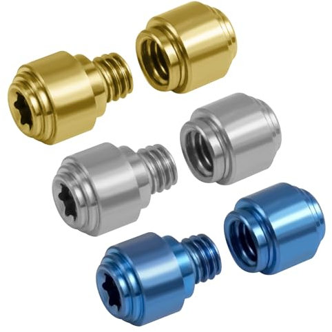 NQEUEPN 3 Sets Thumb Studs, Titanium Screws Replacement Thumb Studs Pocket Blade Screws Compatible with Benchmade 535 Bugout (Gold, Blue, Silver)