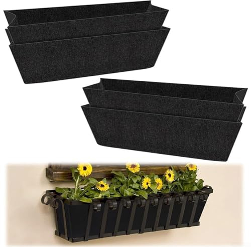 HEIBTENY Lot de 4 cache-pots de fleurs trapézoïdaux en feutre non tissé de rechange en noix de coco pour jardin, tenture murale, pots de fleurs (90 cm)