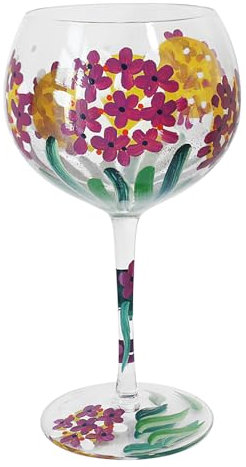 Lesser & Pavey Pink Hydrangea Gin Glass | Lovely Gift for Women & Men | Designed by Lynsey Johnstone | Luxury Wine Glass for Every Occasions