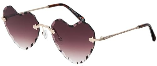 BEZLIT Herz Sonnenbrille UV400 – Trendige Herzform Sonnenbrille mit Farbverlauf-Gläsern & Gold-Metallgestell für Sommer, Festival, Strand & Party