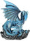 Figuren Shop GmbH Zauberhafte Wasserdrachen Familie - Blau, 17,5 cm Handbemalte Drachenfigur