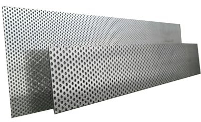 1mm Aluminium Lochblech Rv 3-5, Fenstergitter Alu-Lochblech Zuschnitte eins. Folie 550x400