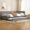 Dolamaní Jugendbett Tagesbett Ausziehbar 90x200 cm, Ausziehbett Ohne Matratze, Bett mit Lattenrost und Polster Rückenlehnen (Grau)