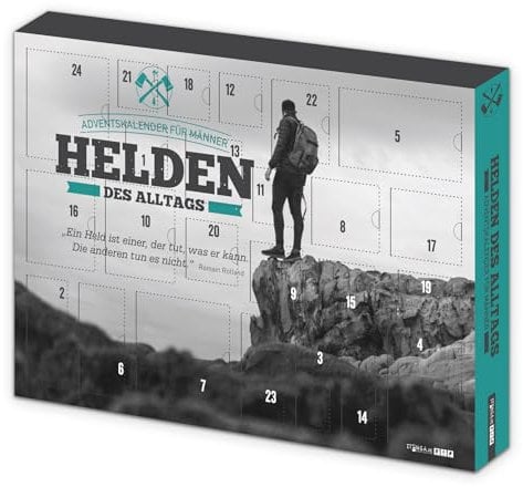 itenga Adventskalender 2025 - Guten Morgen Kalender mit Frühstücksartikeln z.B. Marmelade Honig Tee Cappuccino Müsli (Motiv Motiv HELDEN DES ALLTAGS)