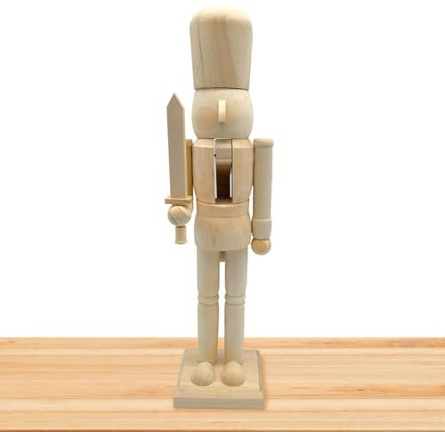 Schiaccianoci Non Finiti Da Dipingere - Schiaccianoci Non Finiti, Schiaccianoci Verniciabili In Noce | Decorazione Artigianale Per Bambole Creative Da Schiaccianoci Da Tavolo Da 15 Pollici Per Bambini