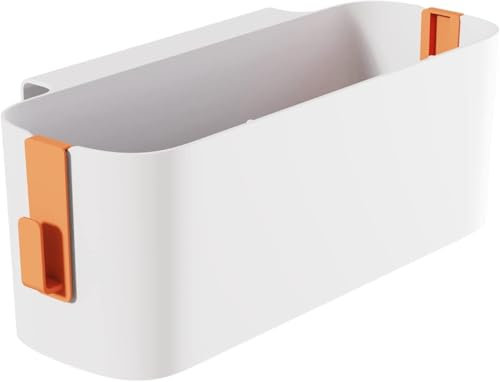 Ruikcoll Orange Bett Organizer zum Einhängen, Hängekörbe mit 2 Abnehmbarer Haken, Robuste Nachttisch Caddy,Wohnheim, für Familie, Büro