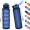 Gourde Enfant 1L, Bouteille Reutilisable, Gourde avec Marqueur de Temps, Bouteille avec Paille, Bouteille d'eau Étanche, Gourde Sport pour Gym, Bureau, l'école, Fitness, Randonnée, Yoga, Camping