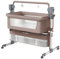 MoLi Beistellbett Baby mit Rollen, Convertible Faltbar Co-Sleeping Babybett, Stubenwagen Baby Kleinkind Wiege mit Musik, Fernbedienung und 5-schwankende Zahnräder (601 Khaki)