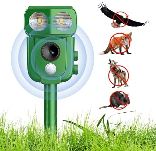 Neu Katzenschreck, Katzen-Abwehr, Ultraschall-Tauben, Ultraschall-Abwehr, Solarenergie, IP66, wasserdicht, mit Verstellbarer Frequenz, zum Vertreiben von Tieren, 5 Modi, verstellbar, Tiervertreiber