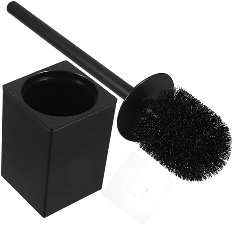 WEKAMOS Escobilla Inodoro Pared sin Taladro con Soporte Aluminio Negro Cerdas Suaves Antirrayas para Baño Hogar Oficina Limpieza