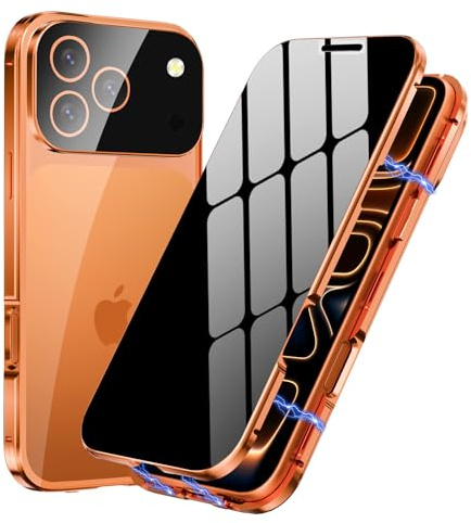 MIMGOAL Case for iPhone 17 Pro Max Anti Spy Magnetic Cosmic Orange