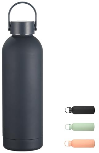 SiHuiTu 500ml Insulated Water Bottle, Small Metal Water Bottle for Handbag with Handle, Double Wall Vacuum Insulated Bottle Keeps 24H Cold/12H Hot, BPA Free Drinks Bottle (Blue)