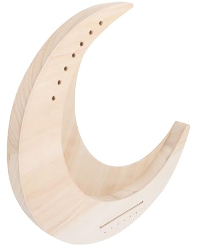 Milisten Lyre Harpe en Bois à 7 Cordes Bords Arrondis Sûrs, Son Mélodieux et Clair, Instrument de Musique Créatif pour Débutants, Forme Lune Originale