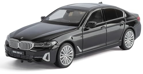 TGRCM-CZ 1/24 BMW 530Li Modellauto, Zinklegierung Zurückziehen Fahrzeuge Modellautos mit Klang und Licht für Sammler & Kinder 3 Jahre alt Geburtstagsgeschenk (schwarz)