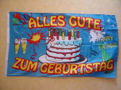 Fahnen Flaggen GEBURTSTAG TORTE 150 x 90 cm Fahne Flagge