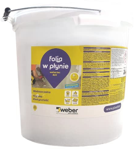 Weber.Tec 822 Gebrauchsfertige, Hochelastische Flüssig-Dichtfolie zur Erstellung von Verbundabdichtungen im Wand-, und Bodenbereichen 24Kg