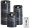 3er SET! Sompex Flame LED Echtwachs Kerze / Kerzen FERNBEDIENBAR V14 Anthrazit (Schwarz Grau) 8 x 12,5cm - 8 x 18cm - 8 x 23cm - MIT FERNBEDIENUNG! Bundle inklusive Fernbedienung! (3er Set)