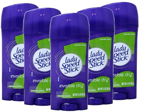Lady Speed Stick Antiperspirant Deodorant Invisible Dry Powder Fresh 2.30 oz (Pack of 5)