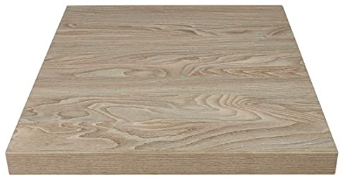 Bolero Pre-Drilled Melamine Square Table Top, Antique Natural, 600mm | Easy to wipe clean for quick service, with a protective PVC edge and sturdy honeycomb core for indoor commercial use.