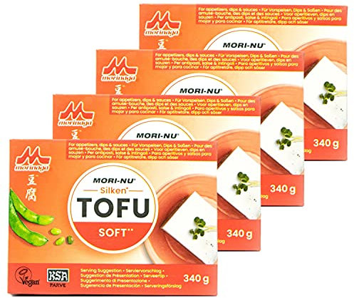 Mori-Nu Silken - 4er Pack Tofu Soft/weich 340 g - Seidentofu Naturtofu hergestellt aus ausgesuchten Sojabohnen