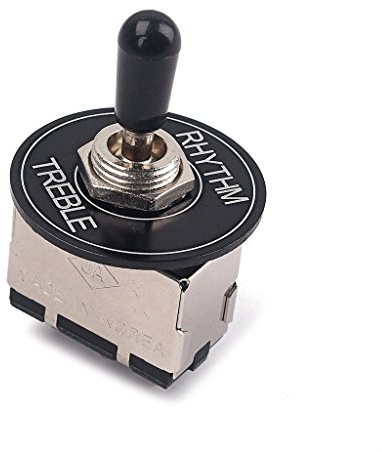 Black 3 Way Toggle Switch with Guitar Switch Washer Ring Plate for Les Paul Replacement