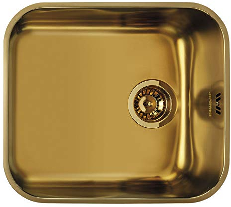 Smeg Brass Küchenspüle aus Edelstahl mit Einer einzigen Schüssel Cortina-Messing UM45OT2