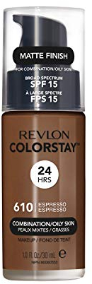 Revlon Colorstay Liquid Foundation Make-up für Mischhaut/fettige Haut LSF 15, Longwear Medium Full Coverage mit mattem Finish, Espresso (610), 30 ml