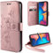 ivencase Handyhülle Kompatibel mit Samsung Galaxy A20e Hülle Flip Lederhülle, Handyhülle Book Case PU Leder Tasche Case und Magnet Kartenfach Schutzhülle (Rosa)