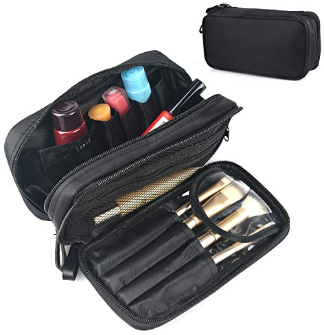 Kosmetiktasche für Damen Make Up Tasche Schminktasche Kosmetikbeutel Beautycase Reise-Kit Organizer Schwarz