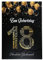 Libetui Cards Geburtstagskarte 18. Geburtstag Karte 18 Jahre einzigartig A5 Geburtstagskarte Zahl 18 Schwarz Gold zum 18. Geburtstag