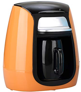 Cafetière À Filtre, Mini Capacité de 0.15 litres Machine À Café sans BPA Filtre Permanent Lavable Machine À Café 300 Watts,Orange