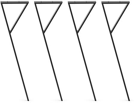 DT Ironcraft Tischbeine in P-Form, Metall, Schwarz, für Konsolentisch, Schreibtisch und DIY-Möbel, 4 Stück