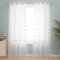 Deconovo Stores Gardinen Vorhang Transparent Ösen Vorhänge Kinderzimmer Dekosachals Leinenoptik Stern, 240x140 cm(HöhexBreite), Blaugrün, 2er Set