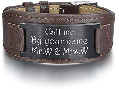 kaululu Herren Damen Personalisierte Lederarmbänder mit Namen Gravur Armbänder für Männer Frauen Personalisierte Geschenke Geburtstag für Männer Bff Freund (#3)