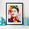 Nacnic Poster Frida Kahlo mit Aquarellentwurf. Mischen Sie mit Aquarell-Stylesheets für die Innendekoration. A4-Format