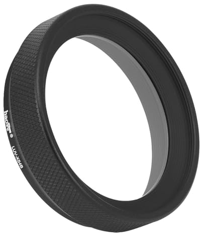 Haoge LUV-X54B Metall Gegenlichtblende Sonnenblende mit MC UV Filter Ultraviolett Schutzfilter für Fujifilm X100VI Fuji FinePix X100V Kamera Objektiv Schwarz