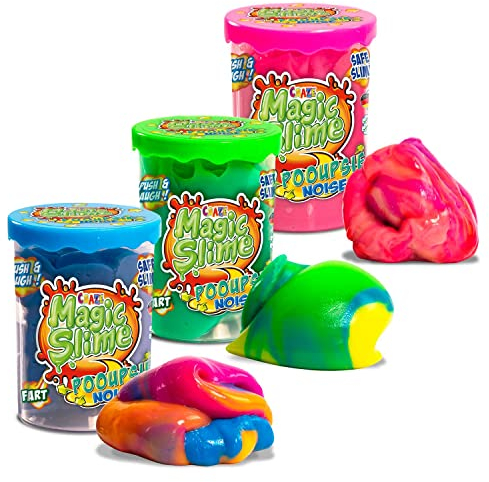 CRAZE Magic Slime POOUPSIE Noise 3X Set Dickflüssiger Pups Schleim kinder 3X 100g , 31049, Bundle kinder spielzeug, 17.1 x 5.7 x 7.6 cm